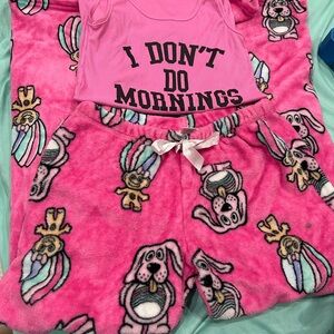 Pink Kids Pajamas Set with Fun Print